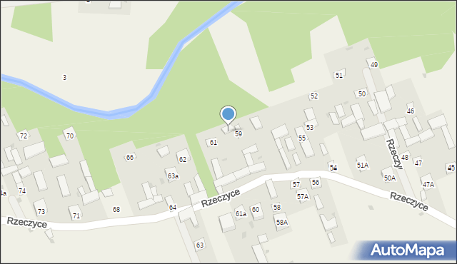 Rzeczyce, Rzeczyce, 60a, mapa Rzeczyce