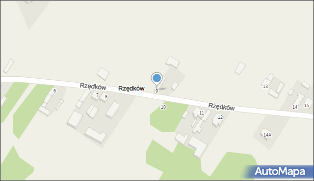Rzędków, Rzędków, 9, mapa Rzędków