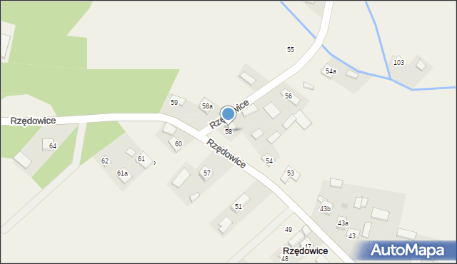 Rzędowice, Rzędowice, 58, mapa Rzędowice