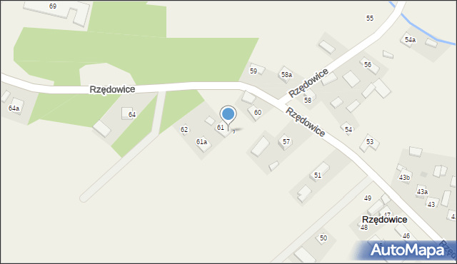 Rzędowice, Rzędowice, 61b, mapa Rzędowice