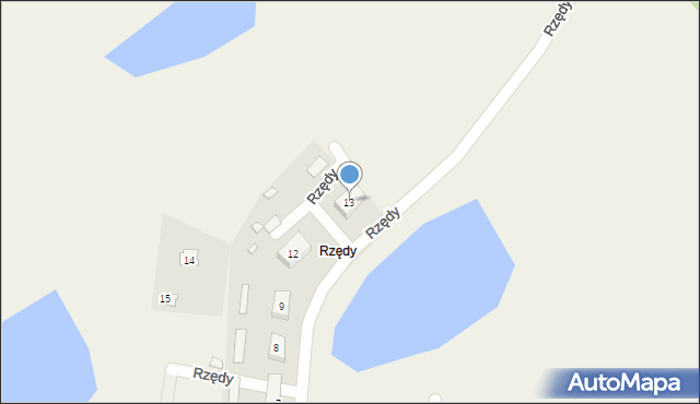 Rzędy, Rzędy, 13, mapa Rzędy