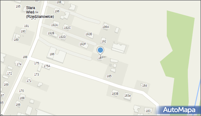 Rzędzianowice, Rzędzianowice, 187, mapa Rzędzianowice