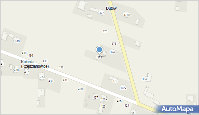 Rzędzianowice, Rzędzianowice, 373, mapa Rzędzianowice