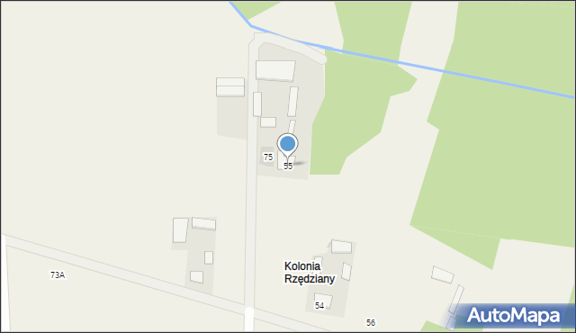 Rzędziany, Rzędziany, 55, mapa Rzędziany