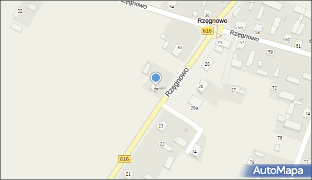 Rzęgnowo, Rzęgnowo, 25, mapa Rzęgnowo