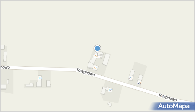 Rzegnowo, Rzegnowo, 27/1, mapa Rzegnowo