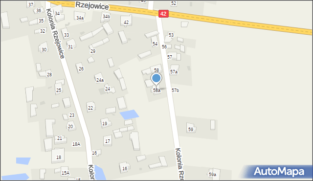 Rzejowice, Rzejowice, 58a, mapa Rzejowice