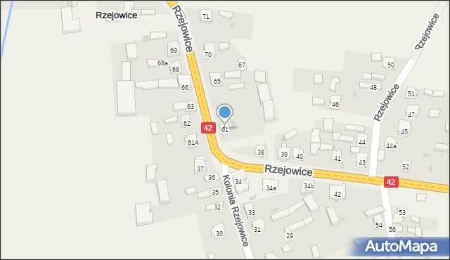 Rzejowice, Rzejowice, 61, mapa Rzejowice