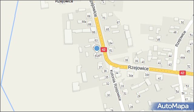 Rzejowice, Rzejowice, 61A, mapa Rzejowice