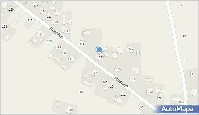 Rzemień, Rzemień, 108, mapa Rzemień