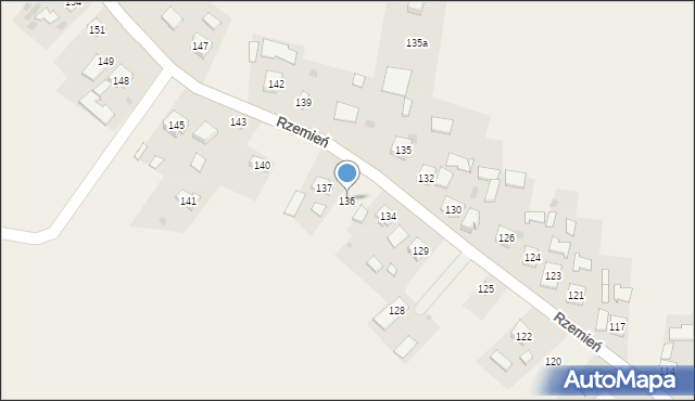 Rzemień, Rzemień, 136, mapa Rzemień