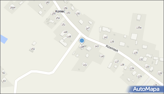 Rzemień, Rzemień, 145, mapa Rzemień