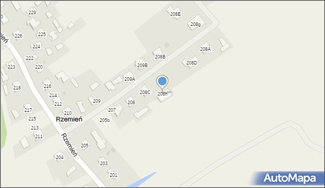 Rzemień, Rzemień, 208h, mapa Rzemień