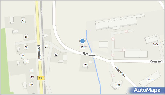 Rzemień, Rzemień, 262, mapa Rzemień
