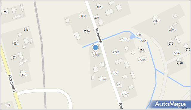 Rzemień, Rzemień, 278A, mapa Rzemień