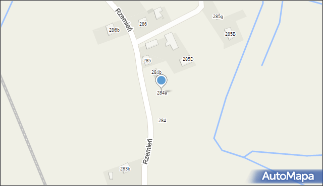 Rzemień, Rzemień, 284a, mapa Rzemień