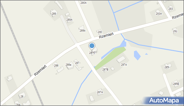 Rzemień, Rzemień, 287C, mapa Rzemień