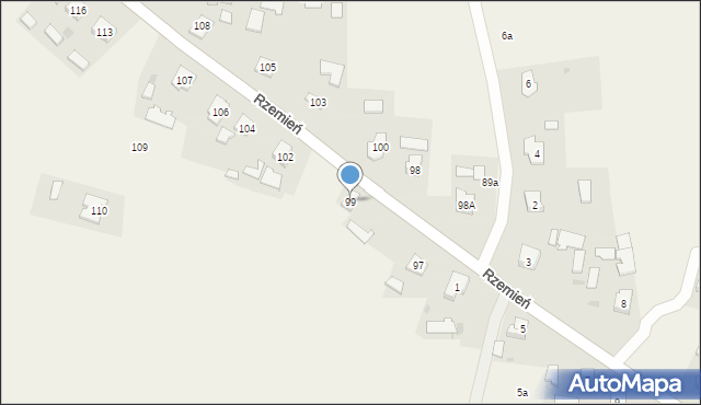 Rzemień, Rzemień, 99, mapa Rzemień