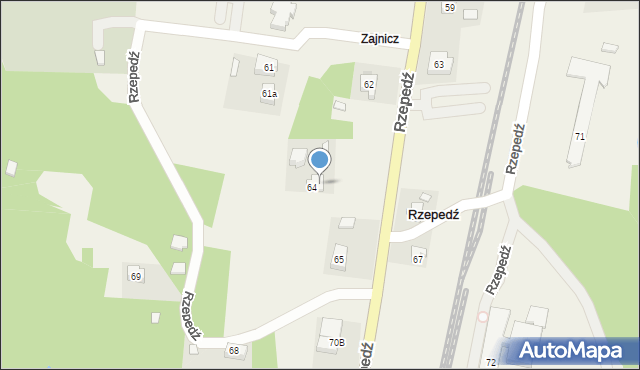 Rzepedź, Rzepedź, 64A, mapa Rzepedź
