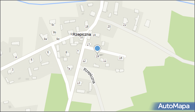 Rzepiczna, Rzepiczna, 14, mapa Rzepiczna