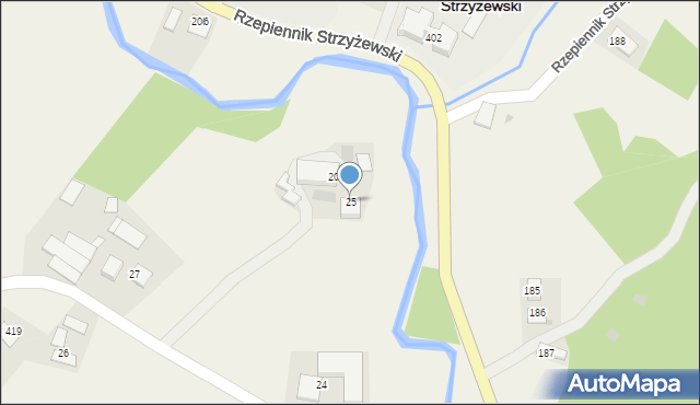 Rzepiennik Strzyżewski, Rzepiennik Strzyżewski, 25, mapa Rzepiennik Strzyżewski
