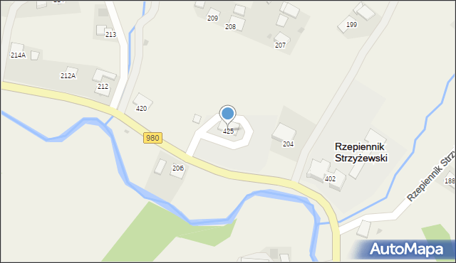 Rzepiennik Strzyżewski, Rzepiennik Strzyżewski, 425, mapa Rzepiennik Strzyżewski
