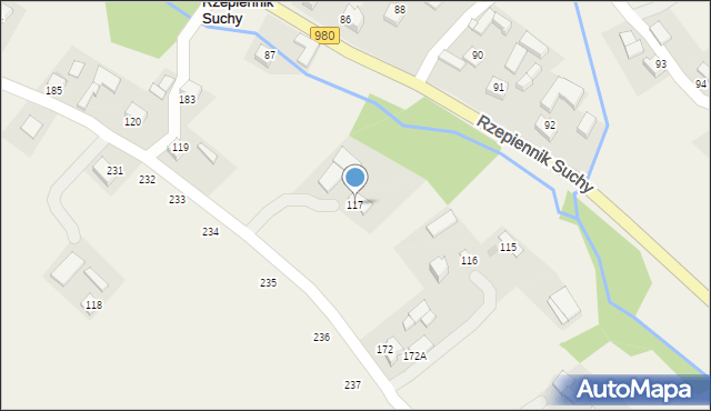 Rzepiennik Suchy, Rzepiennik Suchy, 117, mapa Rzepiennik Suchy