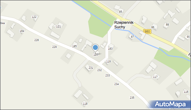 Rzepiennik Suchy, Rzepiennik Suchy, 120, mapa Rzepiennik Suchy