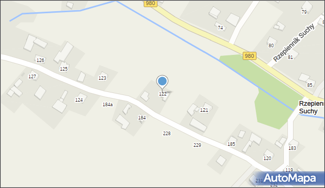 Rzepiennik Suchy, Rzepiennik Suchy, 122, mapa Rzepiennik Suchy