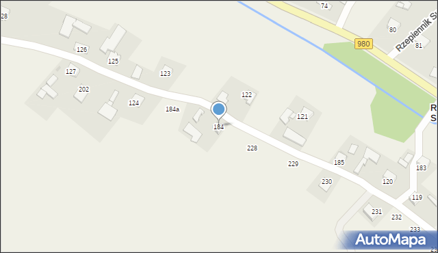 Rzepiennik Suchy, Rzepiennik Suchy, 184, mapa Rzepiennik Suchy