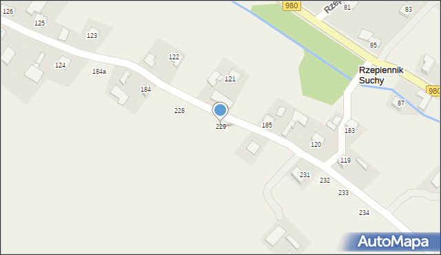 Rzepiennik Suchy, Rzepiennik Suchy, 229, mapa Rzepiennik Suchy