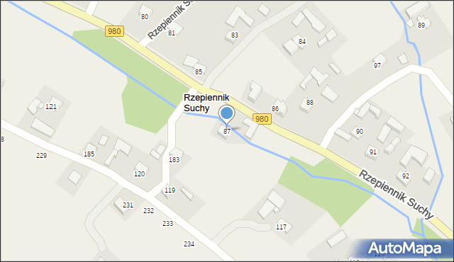Rzepiennik Suchy, Rzepiennik Suchy, 87, mapa Rzepiennik Suchy