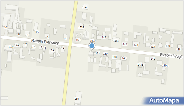 Rzepin Drugi, Rzepin Drugi, 153A, mapa Rzepin Drugi