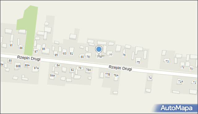 Rzepin Drugi, Rzepin Drugi, 77A, mapa Rzepin Drugi