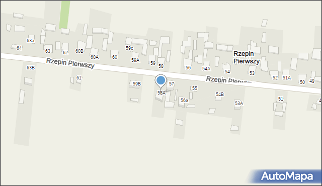Rzepin Pierwszy, Rzepin Pierwszy, 58A, mapa Rzepin Pierwszy