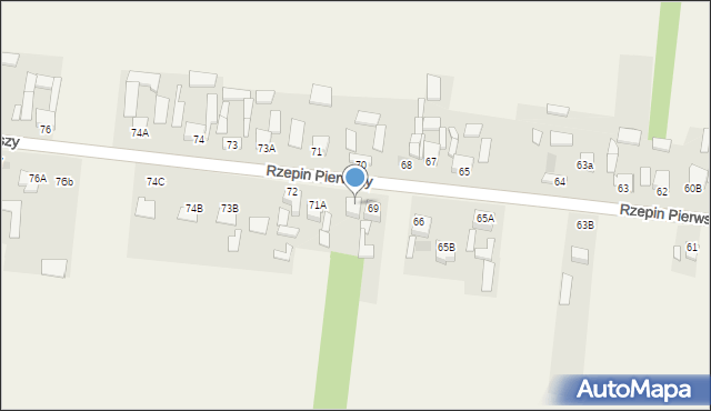 Rzepin Pierwszy, Rzepin Pierwszy, 70A, mapa Rzepin Pierwszy