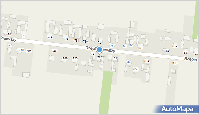 Rzepin Pierwszy, Rzepin Pierwszy, 71A, mapa Rzepin Pierwszy