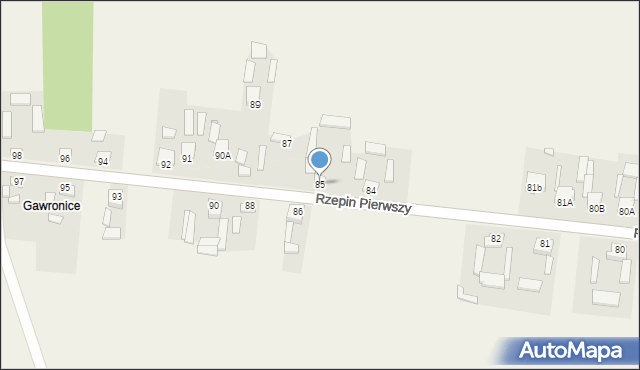 Rzepin Pierwszy, Rzepin Pierwszy, 85, mapa Rzepin Pierwszy