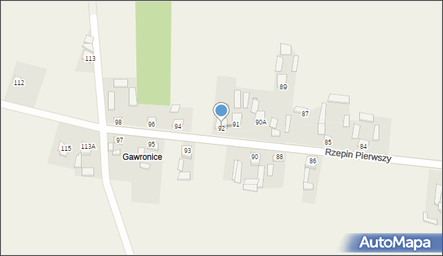 Rzepin Pierwszy, Rzepin Pierwszy, 92, mapa Rzepin Pierwszy