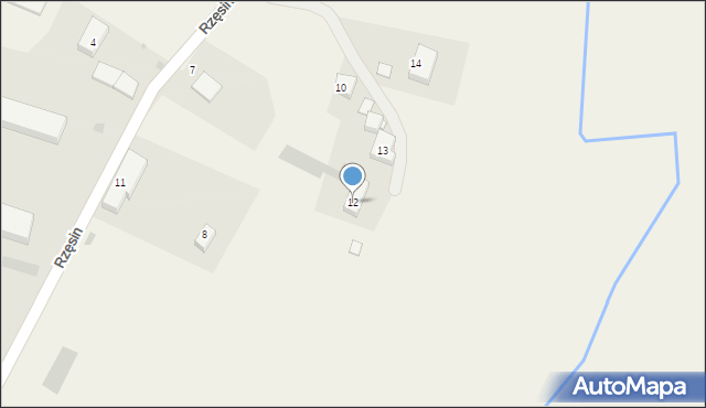 Rzęsin, Rzęsin, 12, mapa Rzęsin