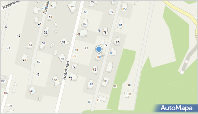 Rzęskowo, Rzęskowo, 80, mapa Rzęskowo