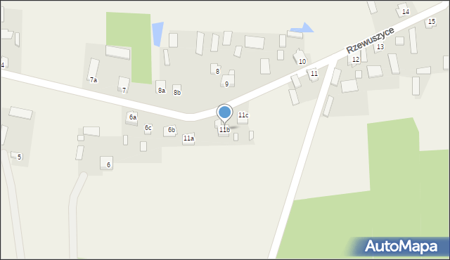 Rzewuszyce, Rzewuszyce, 11b, mapa Rzewuszyce