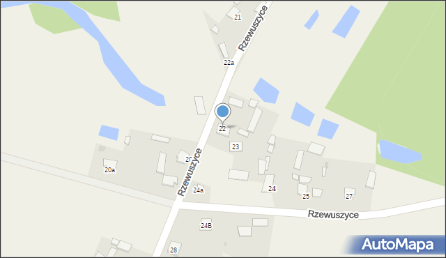 Rzewuszyce, Rzewuszyce, 22, mapa Rzewuszyce