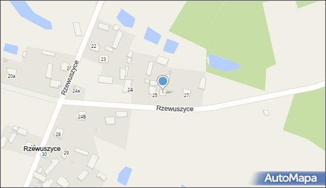 Rzewuszyce, Rzewuszyce, 25a, mapa Rzewuszyce
