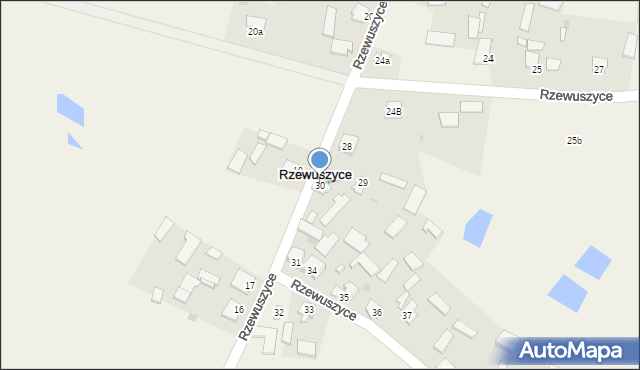 Rzewuszyce, Rzewuszyce, 30, mapa Rzewuszyce