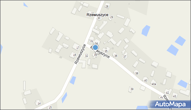 Rzewuszyce, Rzewuszyce, 33, mapa Rzewuszyce