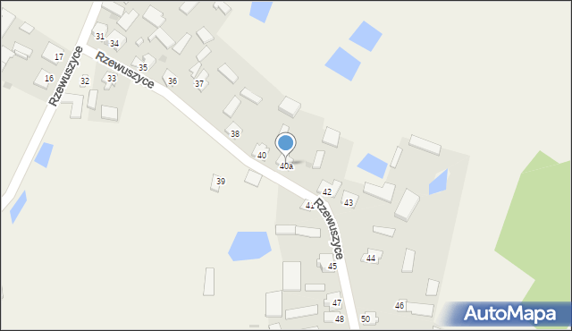 Rzewuszyce, Rzewuszyce, 40a, mapa Rzewuszyce