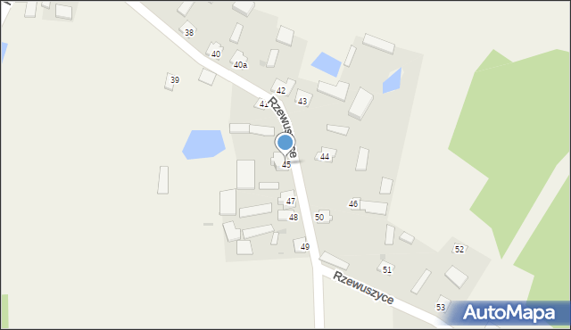 Rzewuszyce, Rzewuszyce, 45, mapa Rzewuszyce