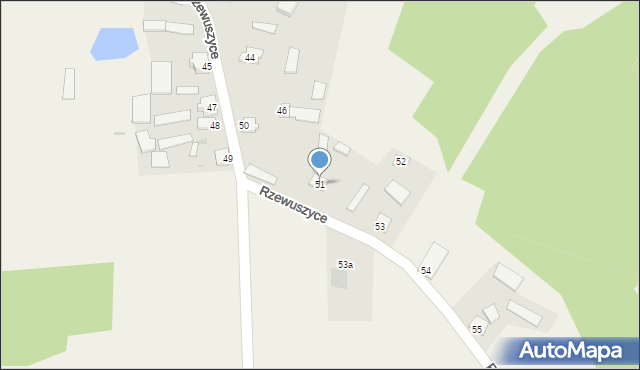 Rzewuszyce, Rzewuszyce, 51, mapa Rzewuszyce