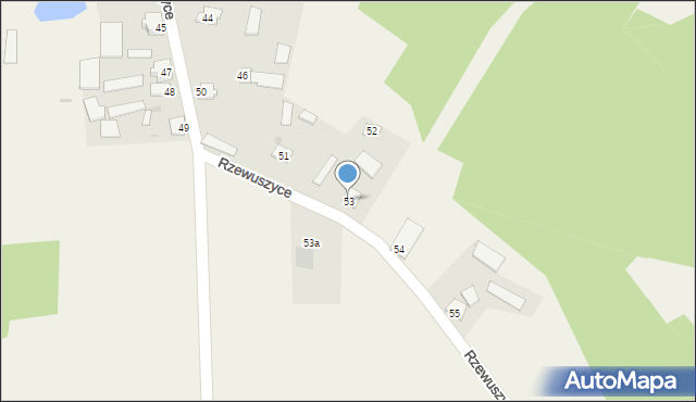 Rzewuszyce, Rzewuszyce, 53, mapa Rzewuszyce